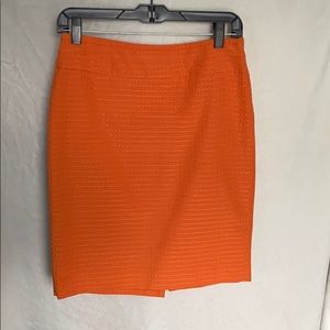 Orange pencil skirt